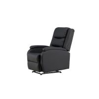Svea Pino verstelbare fauteuil - lederlook - zwart