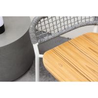 Aziz tuinstoel - teakhout - touw - grijs