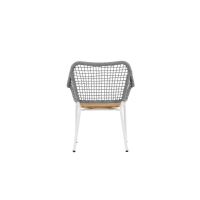 Aziz tuinstoel - teakhout - touw - grijs