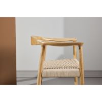 Svea López eetkamerstoel - rubberhout en touw