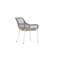 Aziz tuinstoel - teakhout - touw - grijs