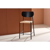 Svea Polsty barkruk met rugleuning - rattan