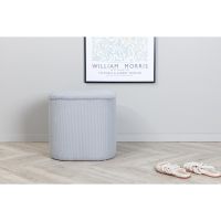 Arlo poef - rib - grijs