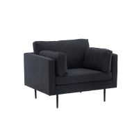 Svea Kora fauteuil - linnen - zwart