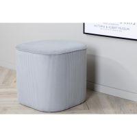 Arlo poef - rib - grijs