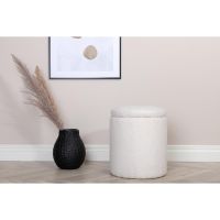 Zara poef - teddy - wit