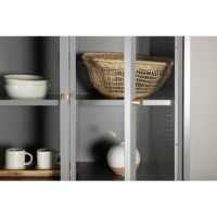 Svea Noma vitrinekast - 80 x 190 cm - lichtgrijs