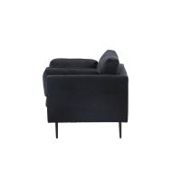 Svea Kora fauteuil - linnen - zwart