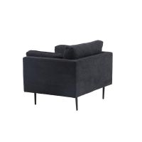 Svea Kora fauteuil - linnen - zwart