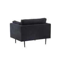 Svea Kora fauteuil - linnen - zwart