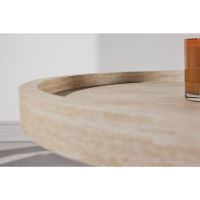 Bjørn ronde bijzettafel - ø60 cm - travertinlook
