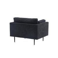 Svea Kora fauteuil - linnen - zwart