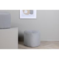 Troy poef - rib - zwart