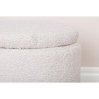 Zara poef - teddy - wit