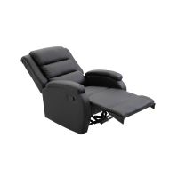 Svea Pino verstelbare fauteuil - lederlook - zwart