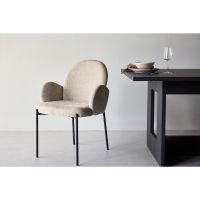 Svea Pavel eetkamerstoel - linnenlook - beige