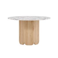 Svea Schneider ronde eettafel - ø120 cm - marmerlook/naturel