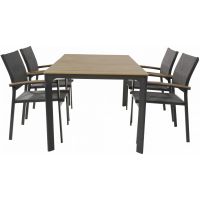 Arezzo tuintafel rechthoek polywood teaklook 160x90 cm van het woonmerk Les