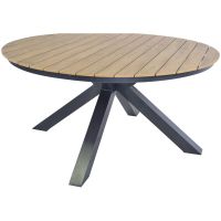 Arezzo tuintafel rond polywood teaklook 150 cm van het woonmerk Les