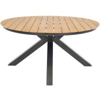 Arezzo tuintafel rond polywood teaklook 150 cm van het woonmerk Les