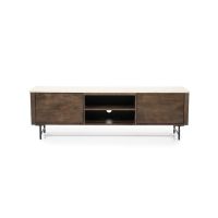 Eleonora TV meubel Lio - Mango hout & travertin - 170 cm - 2 deurs