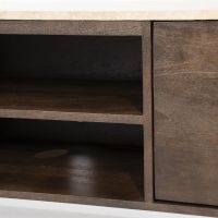 Eleonora TV meubel Lio - Mango hout & travertin - 170 cm - 2 deurs