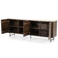 Eleonora Dressoir Lio - 200 cm - Mango hout & travertin - 3 deurs