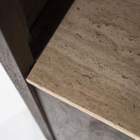 Boekenkast Lio groot - Mango hout & travertin