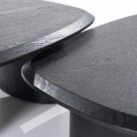 Organische salontafel Walter - eiken - 106x88 cm - zwart