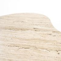 Organische salontafel Mari - 83x72x34 cm - Mango hout & travertin