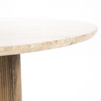 Eleonora Ronde eettafel Sara - Mango hout & travertin - Ø130x76 cm