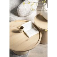 Eleonora Ronde bijzettafel Leia - eikenhout - ø46 cm
