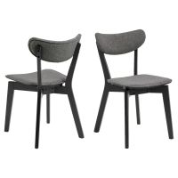 Nøra Kyan eetkamerstoel | zwart oak onderstel | stof Spirit - grijs