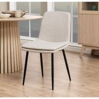 Runa eetkamerstoel | zwart metaal onderstel | stof Basel