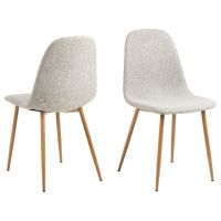 Oda eetkamerstoel | naturel oak onderstel | stof Nesia - lichtgrijs