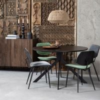 Bruno eettafel rond 120cm MDF zwart