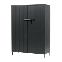 Kast Bruut 2-deurs grenen geborsteld diepzwart van het woonmerk WOOOD