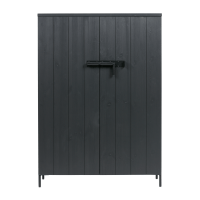 Kast Bruut 2-deurs grenen geborsteld diepzwart van het woonmerk WOOOD