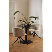 Nøra Modu draaistoel | zwart metaal onderstel | stof Basel - beige