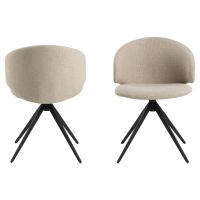 Nøra Modu draaistoel | zwart metaal onderstel | stof Basel - beige