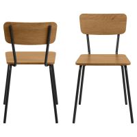 Nøra Mysa eetkamerstoel | zwart metaal onderstel | naturel oak - naturel