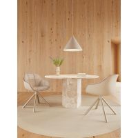 Nøra Lizzy draaibare armstoel | beige metaal onderstel | stof Cona - beige