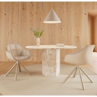 Nøra Lizzy draaibare armstoel | beige metaal onderstel | stof Cona - beige