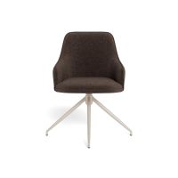 Norr armstoel | beige metaal onderstel | stof Apia - bruin