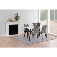 Nøra Fina eetkamerstoel | zwart metaal onderstel | stof Dublin - donkergrijs