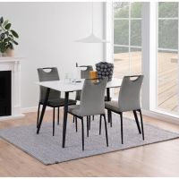 Nøra Fina eetkamerstoel | zwart metaal onderstel | stof Dublin - donkergrijs