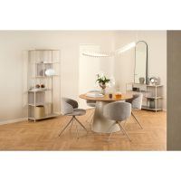 Nøra Modu draaistoel | grijs metaal onderstel | stof Monza - beige