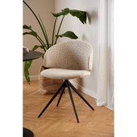 Nøra Modu draaistoel | zwart metaal onderstel | stof Basel - beige