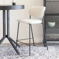 Puur Viken barstoel bouclé - wit