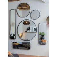 Woood Doutzen spiegel metaal 110x40 cm zwart